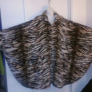 Tiger print poncho